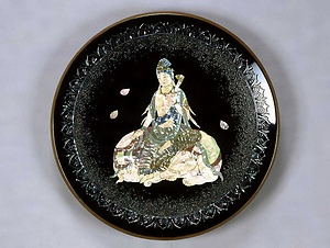青貝普賢菩薩漆塗飾鉢