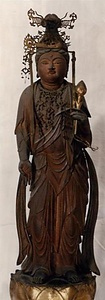 四天王寺石鳥居の心材による木造聖観音菩薩立像