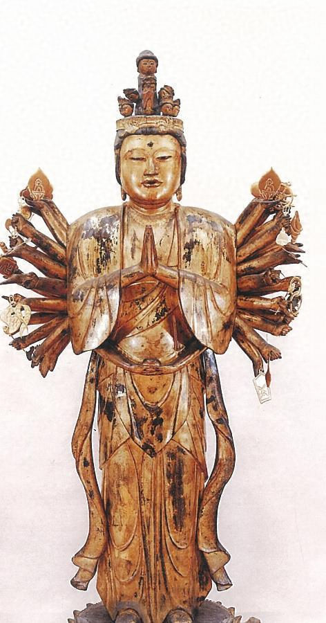 限定SALE定番人気卍仏教美術　И徳化窯　 『千手観音』 極細密 白磁 仏像 造形美 仏像