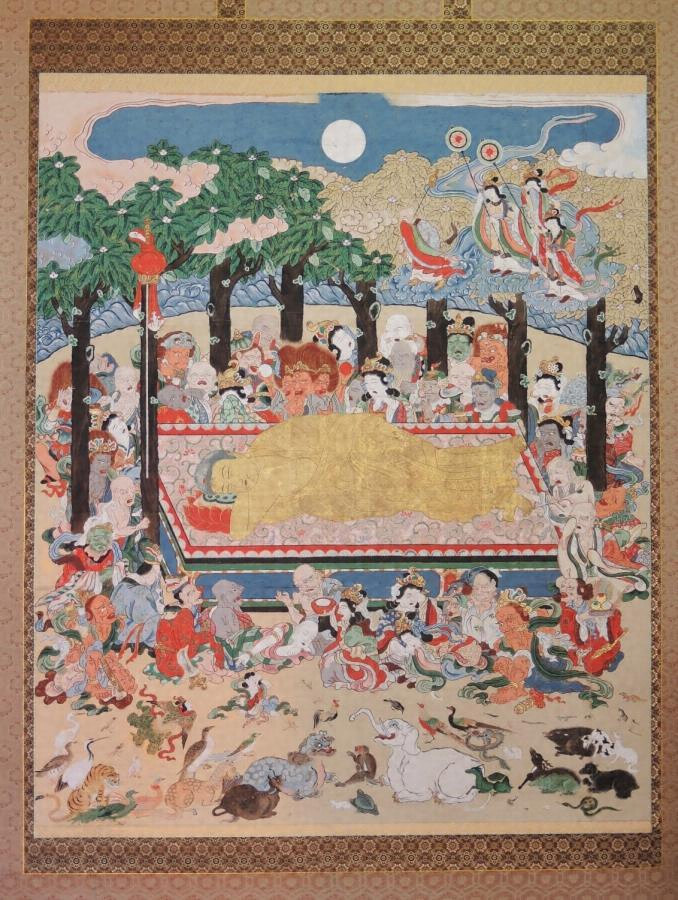 絹本著色釈迦涅槃図 文化遺産オンライン