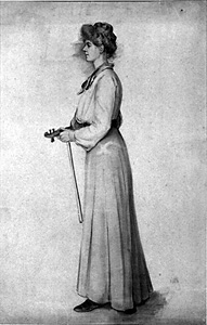 ヴァイオリンを持つ婦人