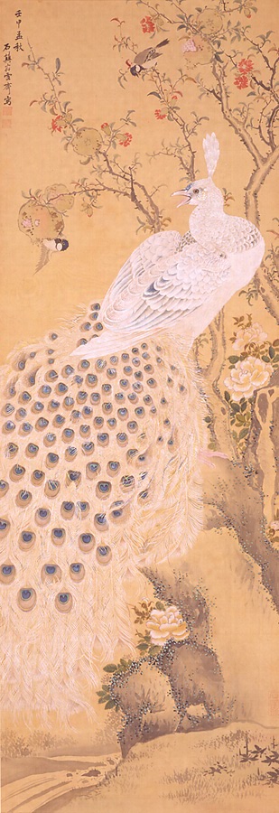 日本画「白孔雀」 - 美術品