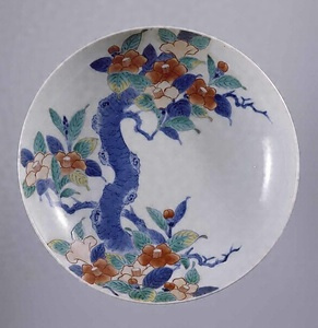 鍋島色絵椿文皿