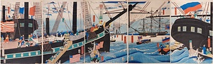 横浜交易西洋人荷物運送之図