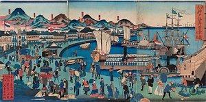 摂州神戸海岸繁栄之図