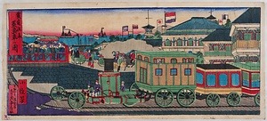 鉄道往来蒸気車の図