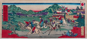 摂州神戸西洋人馬颿之図