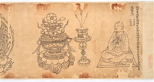 Iconographic Drawings of the Deities of the Womb World Mandala (J., Taizō Zuzō), Scroll 1