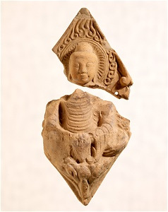 Tile with figure Buddha (Excavated from a temple site of Tenge-ji, Mie)