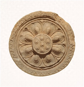 Round eaves-end tile (Excavated presumably from a temple site of Yamamura, Nara)