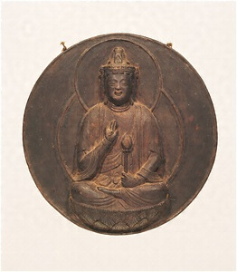 Kakebotoke (Hanging round tablet) with image of Shō-kan’non (Avalokiteśvara)