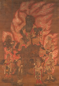 Fudō Myōō (Acalanātha) and Eight Child Acolytes (Kumāras)
