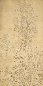Fudō Myōō (Acalanātha) and Two Child Acolytes