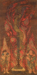 Sword with the Dragon Kurikara (Kulika Nāgarāja) and Two Child Acolytes