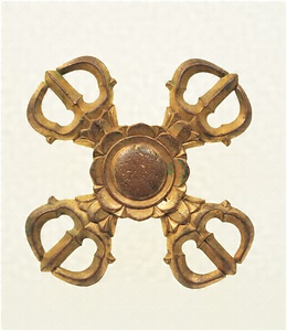 Gilt-bronze Four-directional Karma Vajra Pestle (Katsuma)