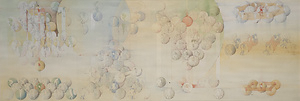 慶応義塾大学図書館ロビー壁画作品ーやがて、すべてが一つの円の中に》のための1/9 カルトン 2
