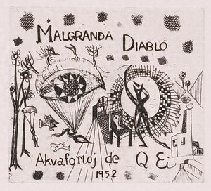 版画集『瑛九・銅版画 SCALE III』 49 「MALGRANDA DIABLO」の扉絵