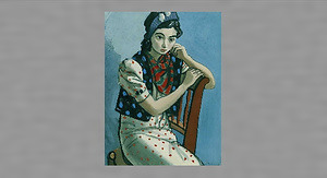 安い本物中西利雄 1900-1948年 「婦人像」 水彩 タトウ箱 ヴィンテージ絵画 人物画