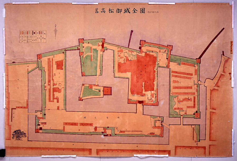 人気SALE低価絵図 （城郭図） 香川県 讃岐國 高松城 古地図