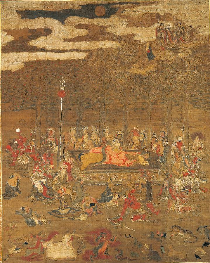 絹本著色仏涅槃図 文化遺産オンライン