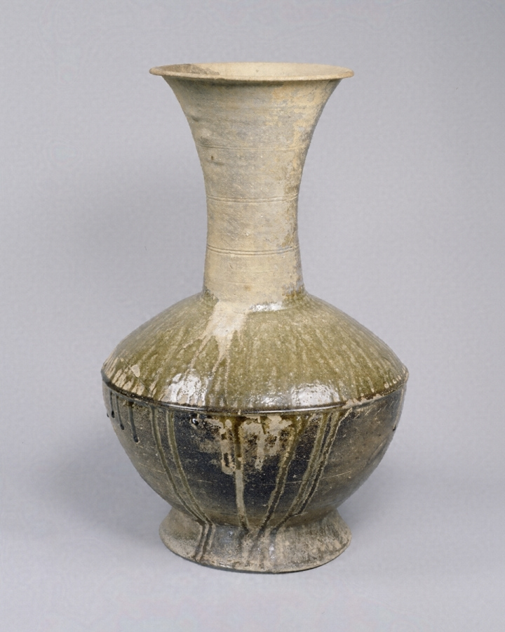 須恵器長頸瓶 7世紀 須恵器 花瓶 花入 花器 猿投 灰釉