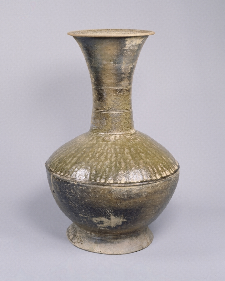 須恵器長頸瓶 7世紀 須恵器 花瓶 花入 花器 猿投 灰釉陶器 - 美術品
