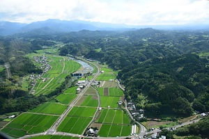 緒方川と緒方盆地の農村景観 おがたがわとおがたぼんちののうそんけいかん