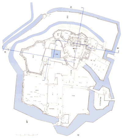 DRAWINGS OF BUILDINGS -Himeji-jo Castle Compound:-Plan