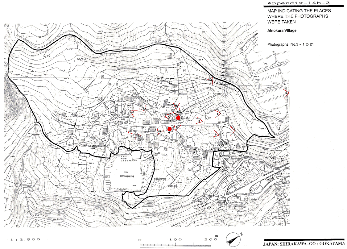 MAP INDICATING THE PLACES WHERE THE PHOTOGRAPHS WERE TAKEN